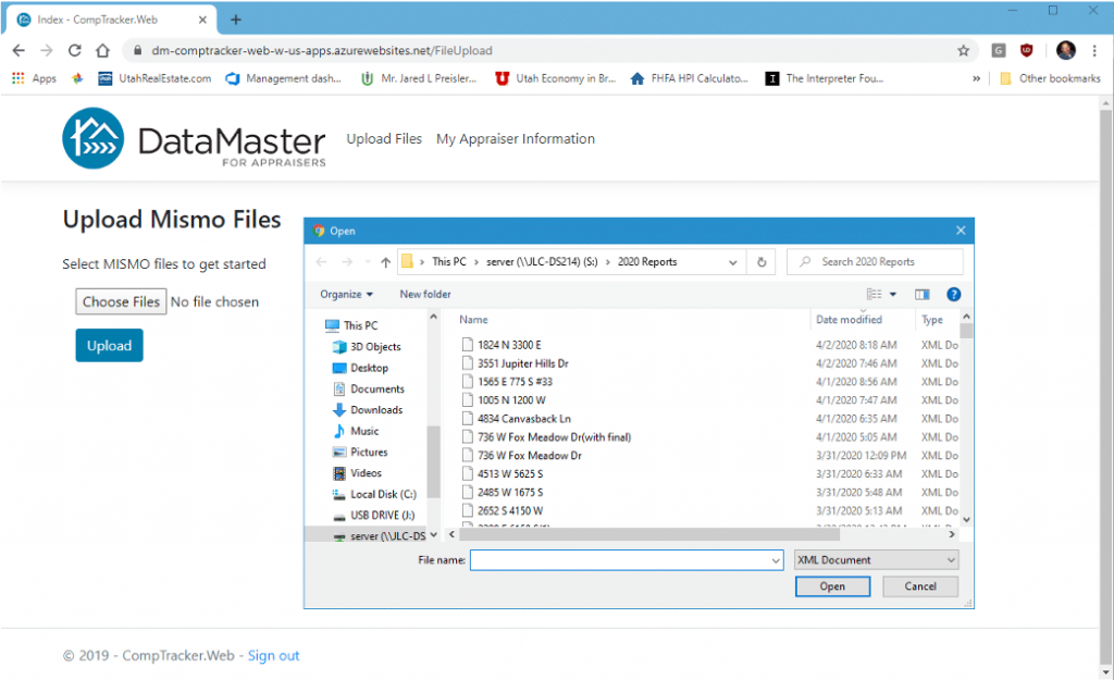Upload your MISMO files into CompTracker to get all your historical data to show up in CompTracker