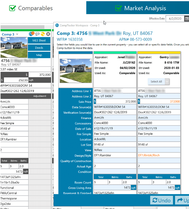 CompTracker helps you save time with your prior property data or with peer data